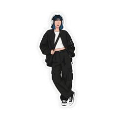 woman with ootd sticker