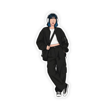 woman with ootd sticker