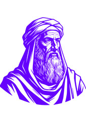 Portrait of Biblical Old Man in Sepia