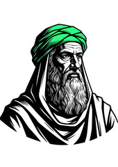 Portrait of Biblical Old Man in Sepia