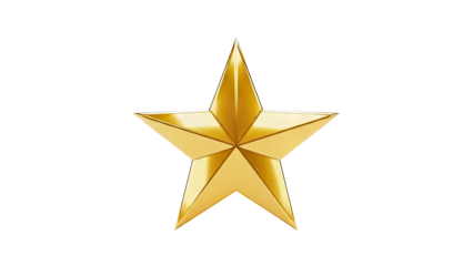 Golden Star on White Background
