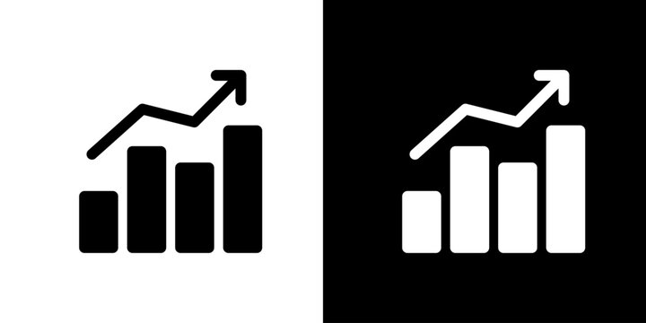 上昇・成長のグラフアイコン（ベクター）