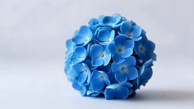 Blue hydrangea flower cluster