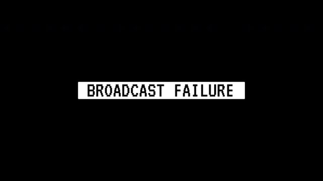 No signal broadcast in white on a black background symbolizes communication failure. Suitable for technology or telecommunications concepts.