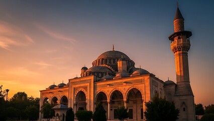 Islamic Architecture at Sunset