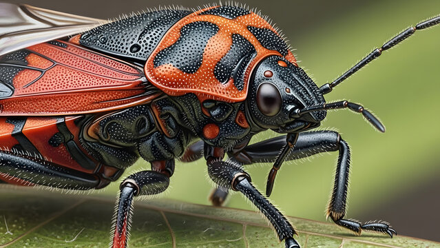 A detailed macro view of the insect pest commonly found on maple and boxelder trees