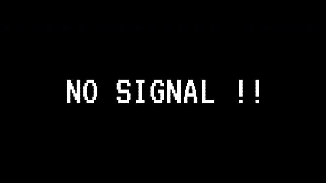 No signal broadcast symbol with pixelated exclamation points for indicating issues. Suitable for visual representations of technical problems or disruptions in communication.