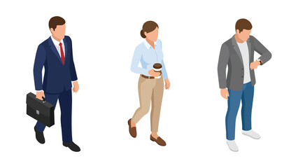 Isometric Business People Illustration: Diverse Professionals