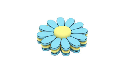 Stylized Blue and Yellow Flower