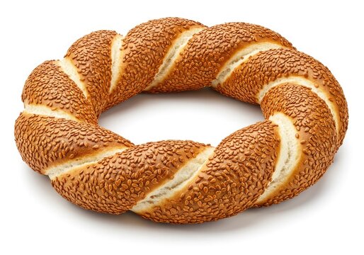 a fluffy simit turkish sesam bagel with a golden