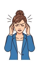 Woman Experiencing Stress and Headache.