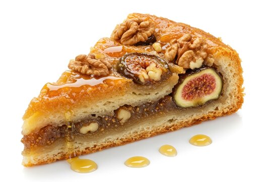 a slice of incir tatls stuffed fig dessert