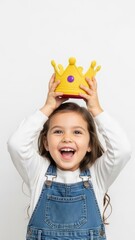 Young Girl Wearing Paper Crown 1.