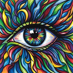 Vibrant Eye of Perception - A Colorful Exploration of Vision.