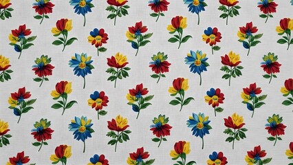 Vibrant flower pattern on fabric