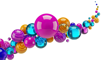 Colorful Abstract Spheres on White Background