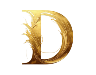 Premium Gold Letter D for Branding Design 
