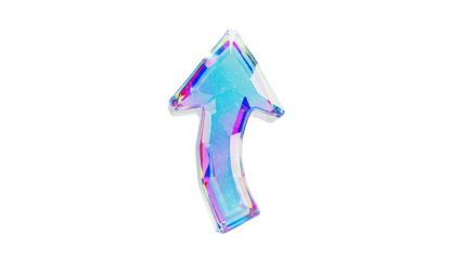 Iridescent Crystal Arrow Pointing Upward
