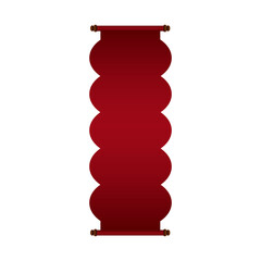 赤い巻物、掛け軸のイラスト