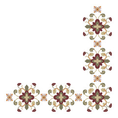 Abstract floral corner design for graphic elements.