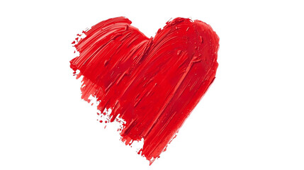 Red heart shape isolated on transparent background