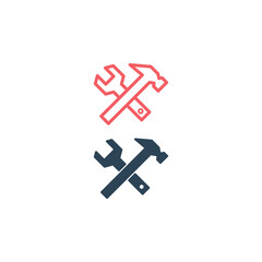 Fototapeta premium Hammer icons set illustration isolated vector sign symbol.