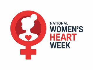 National womens heart week logo with female symbol and heart