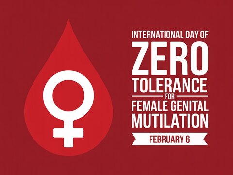 International day of zero tolerance for female genital mutilation awareness campaign symbol