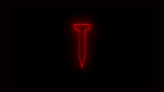 Red Neon Sword Letter T Logo on Black Background