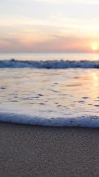 Serene Beach Sunrise with Gentle Waves and Soft Sand Tranquility captured in a breathtaking sequence of coastal moments