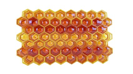 Honeycomb structure filled with golden liquid