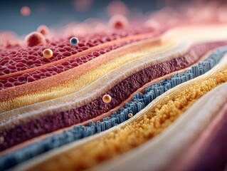 Detailed Microscopic View of Cell Membrane Structure and Function