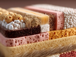 Textures of Colorful Foam Layers for Background or Design Projects