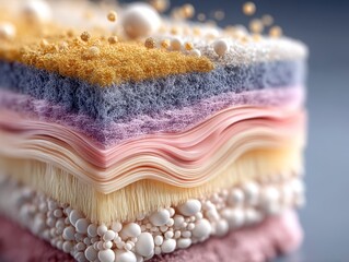 Colorful Textures of Layers with Soft Foam and Decorative Elements