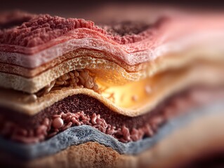 Detailed Structure of Abstract Layers in Vibrant Colorful Textures