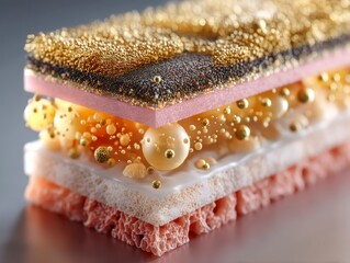 Colorful Layers with Bubbles and Textures in Abstract Design