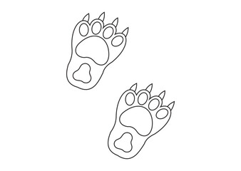 Animal Paw Prints Outline Icon &ndash; Cute Footprint Line Vector