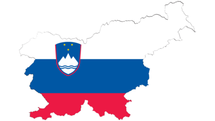 Slovenia vector map with the flag inside.