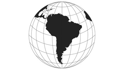 South America Globe Map