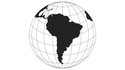 South America Globe Map