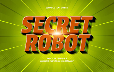 Secret Robot Editable Text Effect &ndash; Futuristic Mechanical Typography for Game, Poster, and Logo