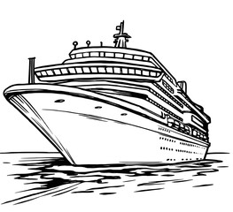 Obraz premium A cruise ship coloring page