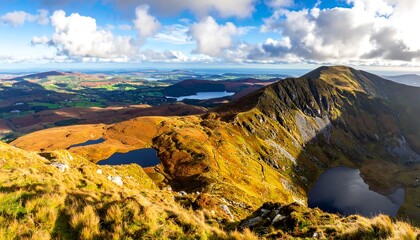 Majestic Mountain Landscape with Lake and Dramatic Sky.