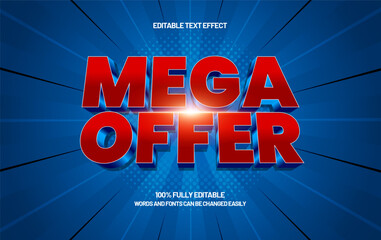 Mega Offer Editable Text Effect &ndash; Bold Discount Typography for Promotion, Banner, and Advertising