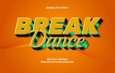 Break Dance Editable Text Effect &ndash; Modern Neon Typography for Party, DJ, and Festival Design