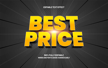 Best Price Editable Text Effect &ndash; Bold Discount Typography for Promotion, Banner, and Advertising