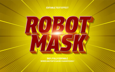 Robot Mask Editable Text Effect &ndash; Futuristic Mechanical Typography for Game, Poster, and Logo