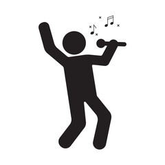 flat icon vector of a person singing