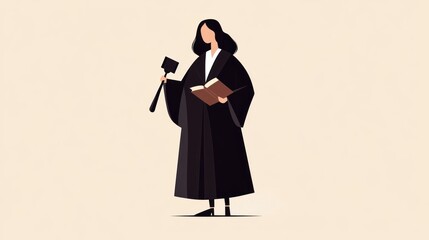 Judge figure holding gavel and book