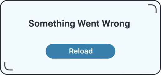 Fototapeta premium Error message interface element with reload button displayed on screen, digital notification, technology failure, user interface, reload option
